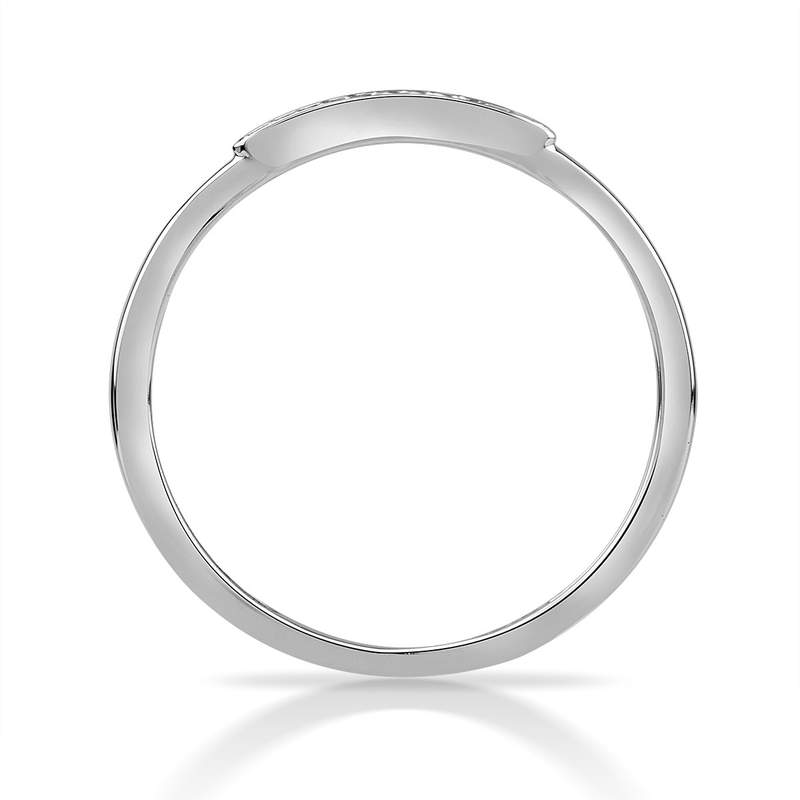 Bague or 750 blanc diamants - vue 3