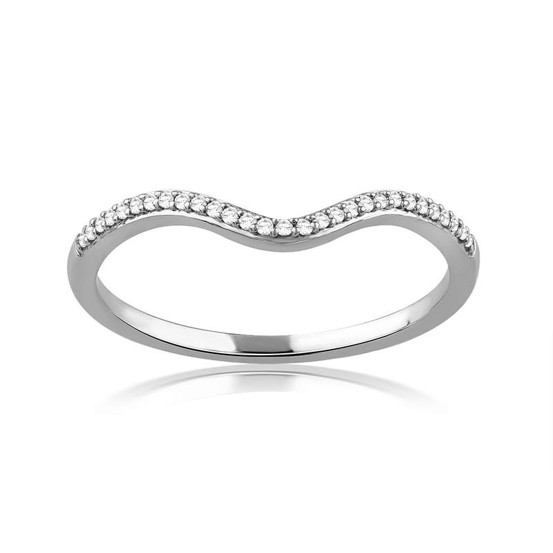 Bague or 750 blanc diamants - vue 1