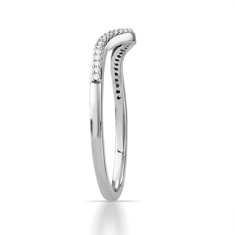 Bague or 750 blanc diamants - vue 2