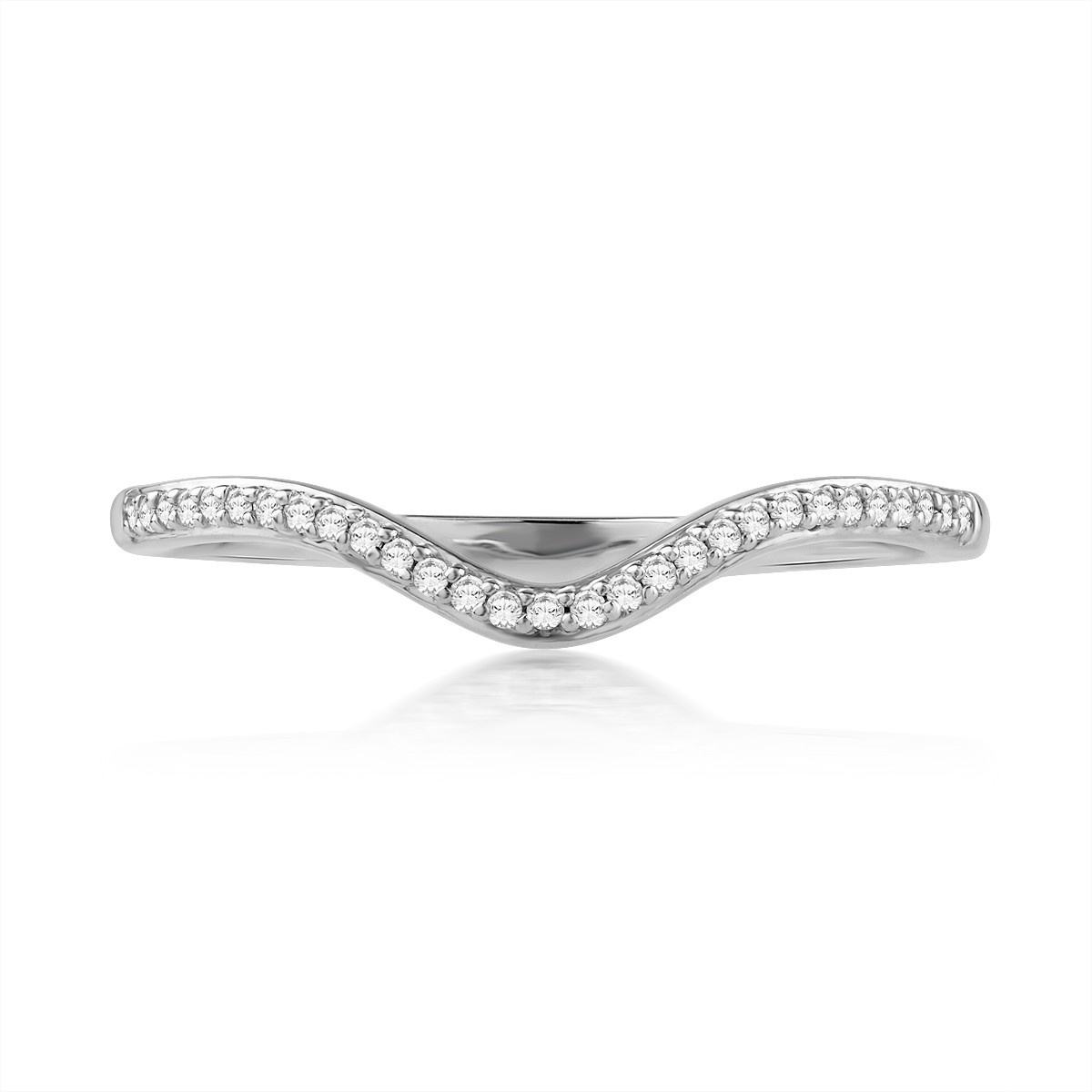 Bague or 750 blanc diamants - vue 4