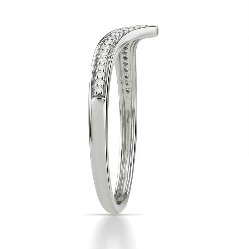 Bague or 750 blanc diamants - vue 2