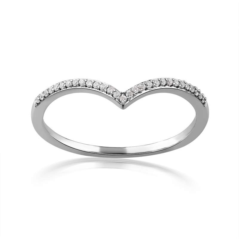 Bague or 750 blanc diamants - vue 1