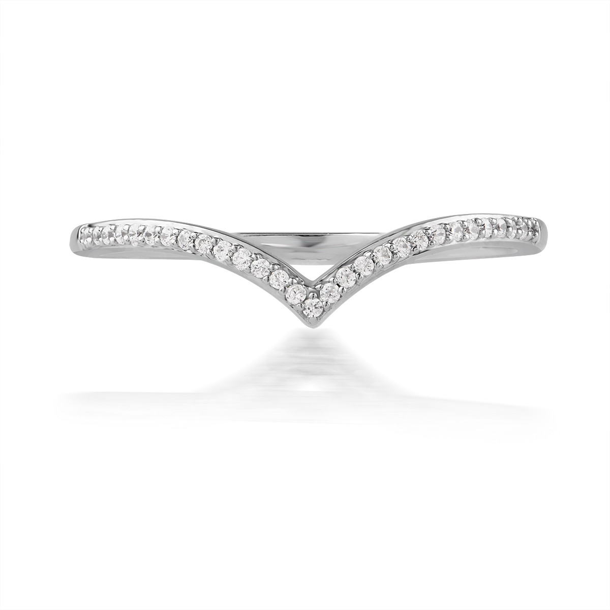 Bague or 750 blanc diamants - vue 4