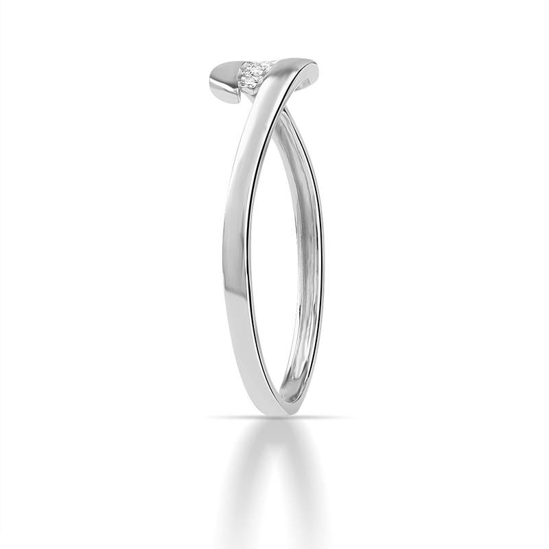 Bague or 750 blanc diamants - vue 2
