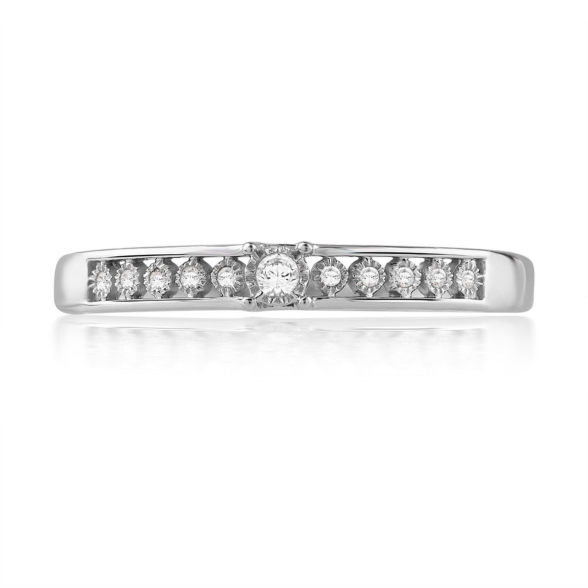 Bague or 750 blanc diamants - vue 4