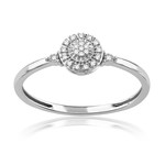 Bague or 750 blanc diamants - vue 1