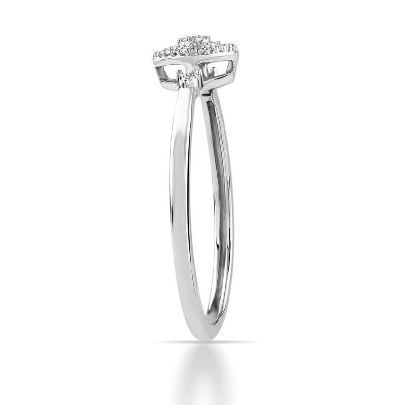 Bague or 750 blanc diamants - vue 2