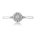 Bague or 750 blanc diamants - vue 4