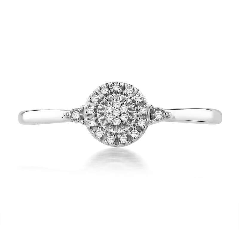 Bague or 750 blanc diamants - vue 4