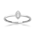 Bague or 750 blanc diamants - vue 1