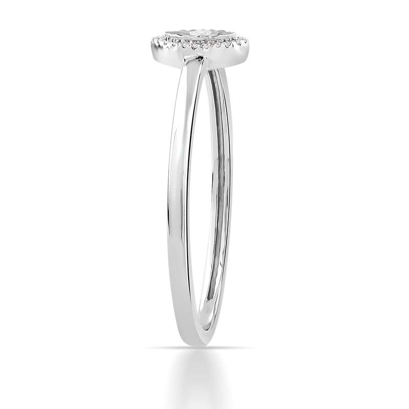 Bague or 750 blanc diamants - vue 2