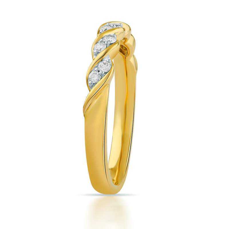 Bague or 750 2 tons diamants - vue D1