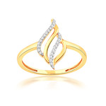 Bague or 750 2 tons diamants - vue 1