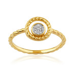 Bague or 750 2 tons diamants - vue 1