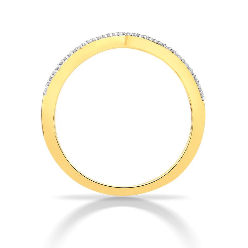 Bague or 750 jaune diamants - vue 2