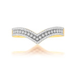 Bague or 750 jaune diamants - vue 3