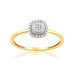 Bague or 750 2 tons diamants - vue 1