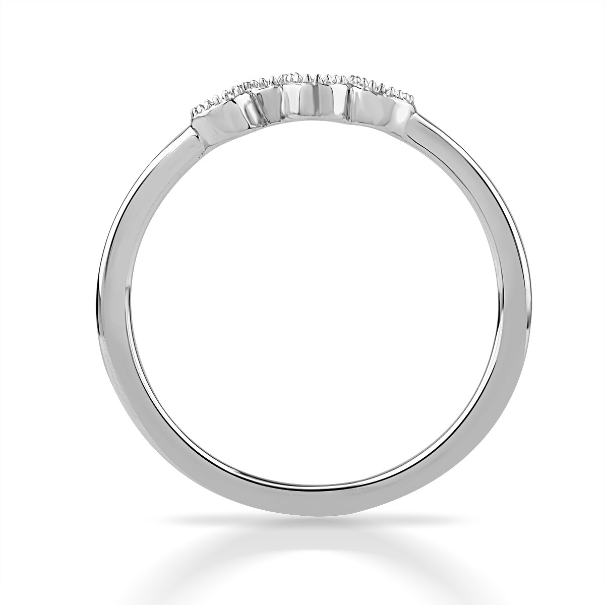 Bague or 750 blanc diamants - vue 3