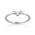 Bague or 750 blanc diamants - vue 1