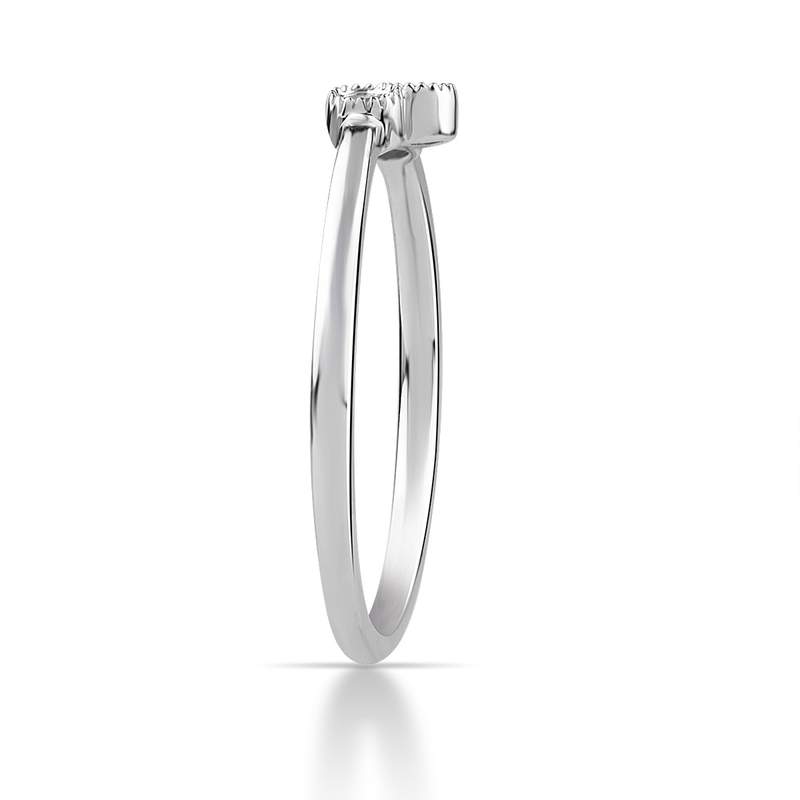 Bague or 750 blanc diamants - vue 2