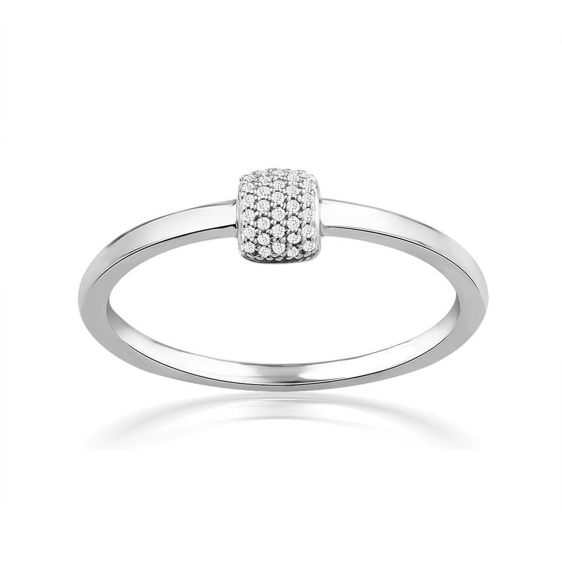 Ring van 750 witgoud met diamanten - afbeelding 1