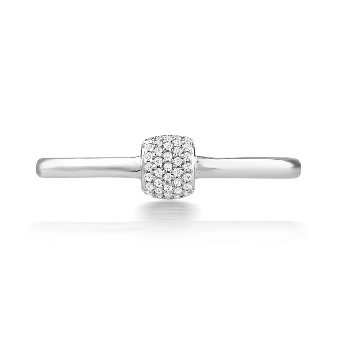 Bague or 750 blanc diamants - vue 4