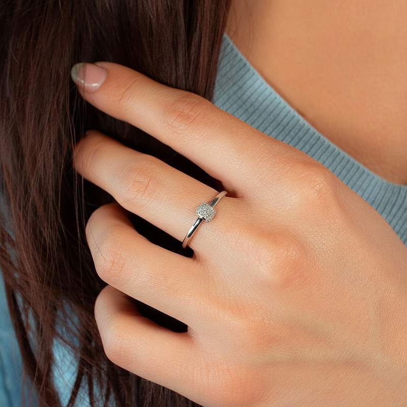 Ring goud 750 witte diamanten - gedragen 1 bekijken