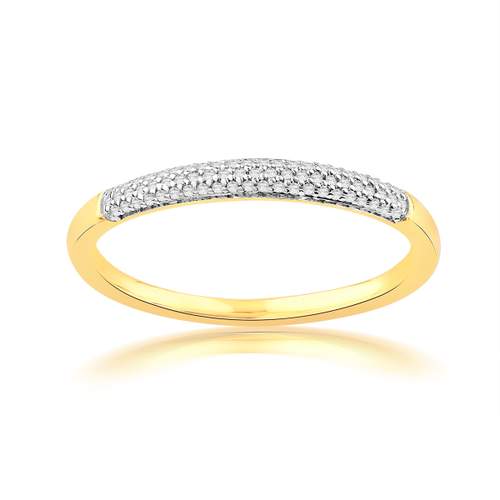 Ring, goud 750, 2 diamanten