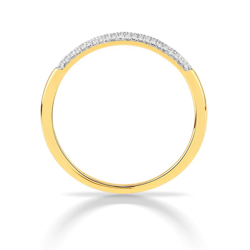 Ring gold 750 2 tone diamonds - view 2