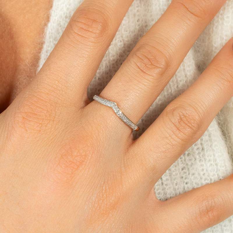Bague or 750 2 tons diamants - vue porté 1