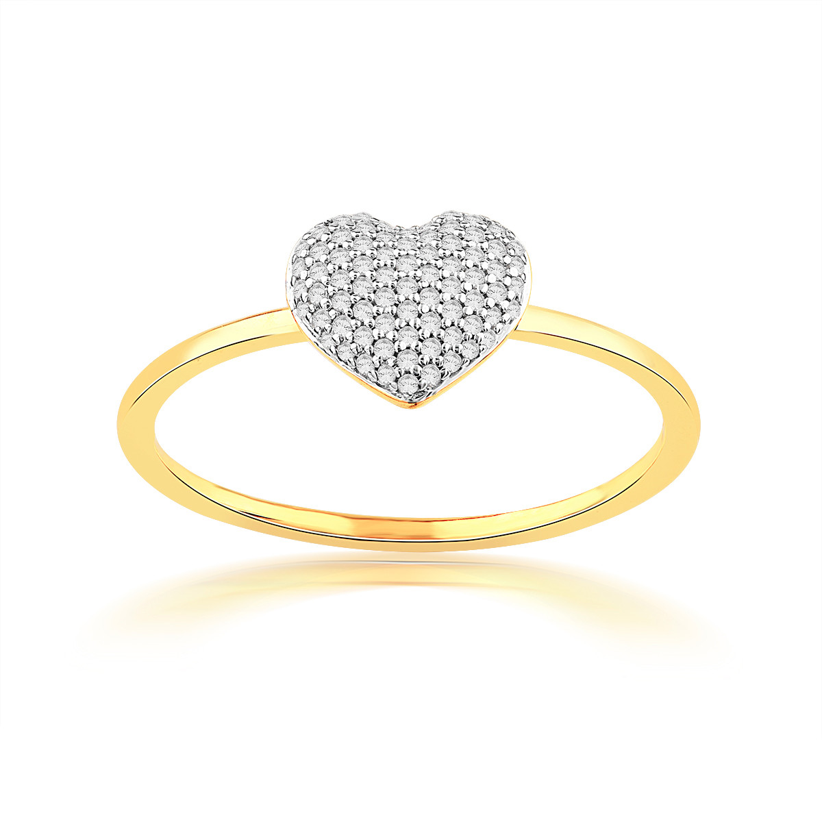 Bague or 750 jaune diamants