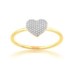 Bague or 750 jaune diamants - vue 1