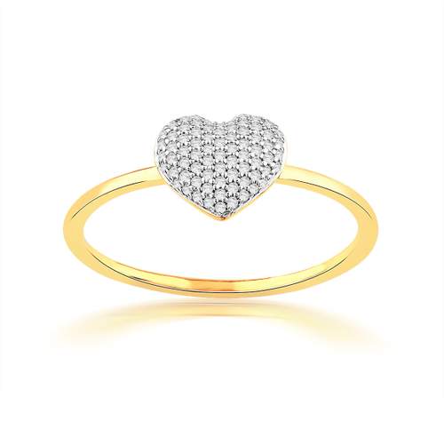 Gold ring 750 yellow diamonds