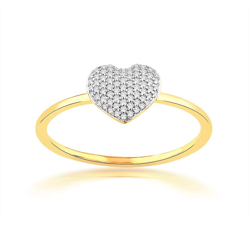 Bague or 750 jaune diamants - vue 1