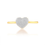 Bague or 750 jaune diamants - vue 3