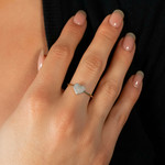 Bague or 750 jaune diamants - vue porté 1