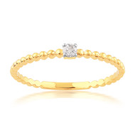 Bague or 750 jaune diamants