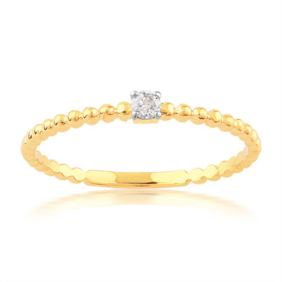 Bague or 750 jaune diamants