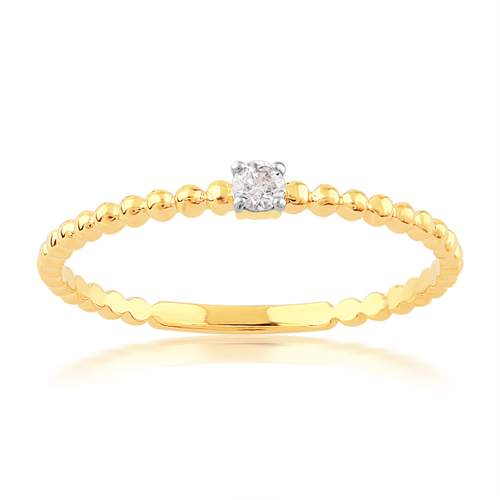 Bague or 750 jaune diamants