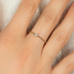 Bague or 750 2 tons diamants - vue porté 1