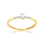 Bague or 750 2 tons diamants - vue 1
