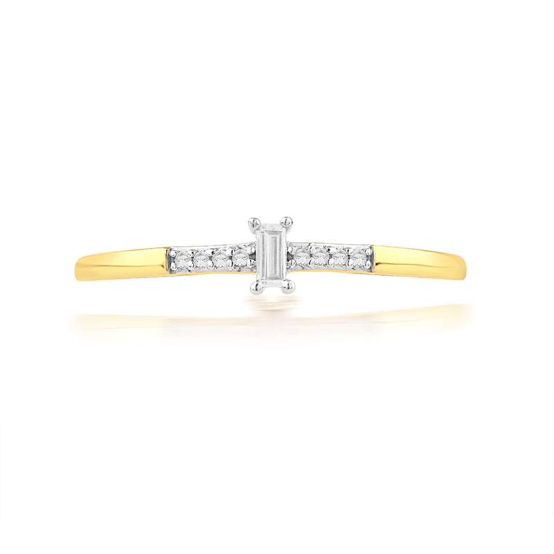 Bague or 750 2 tons diamants - vue 3
