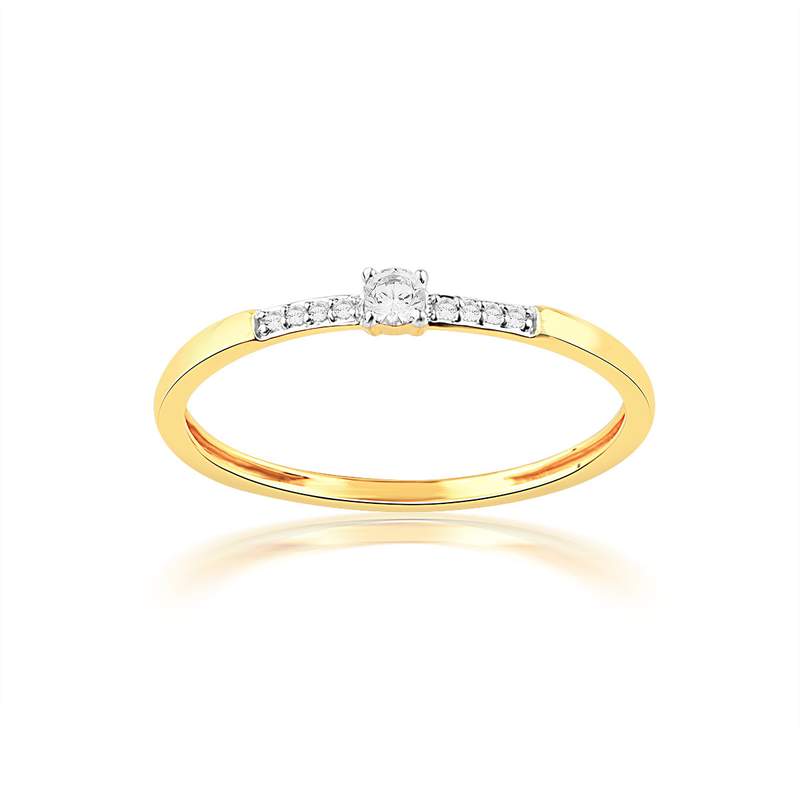 750 gold two-tone diamond ring - view 1