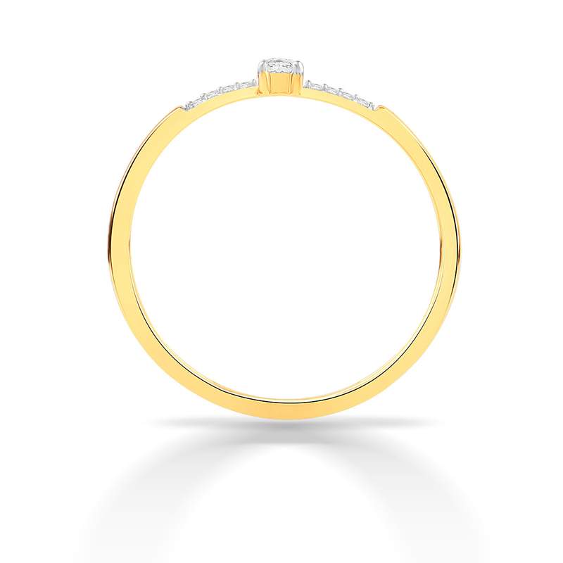 Ring gold 750 2 tone diamonds - view 2