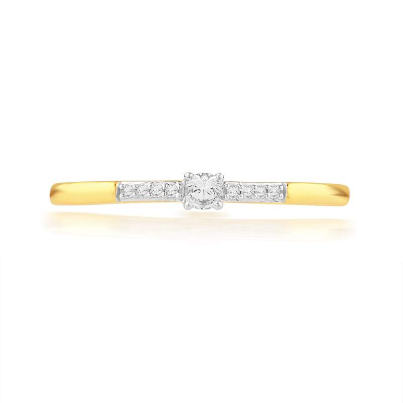 Ring gold 750 2 tone diamonds - view 3