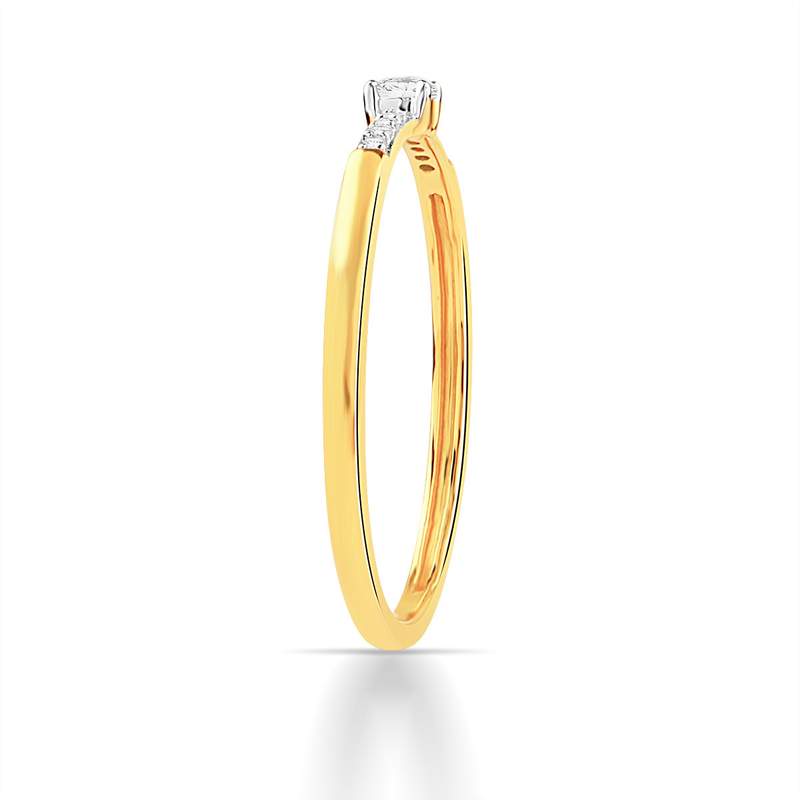 Ring gold 750 2 tone diamonds - view D1