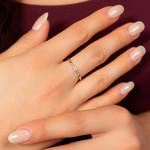 Bague or 750 2 tons diamants - vue porté 1