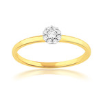 Gouden ring 750 2 diamanttinten - bekijk 1