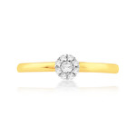 Gouden ring 750 2 diamanttinten - bekijk 3