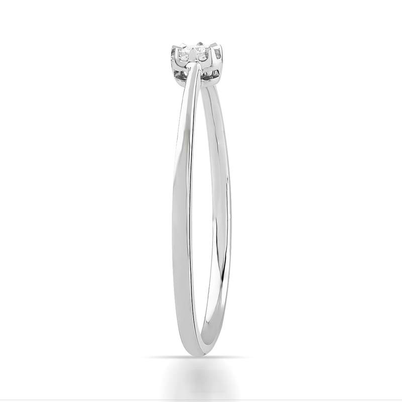 Bague or 750 blanc diamants - vue 2